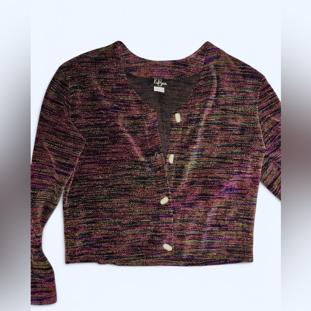 Unique Vintage Multicolor Chenille Cardigan